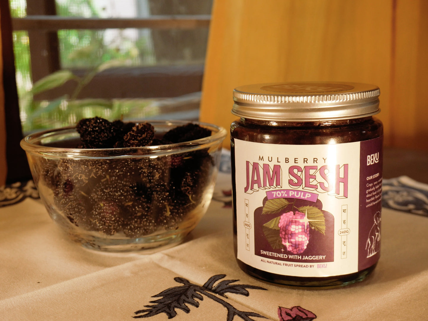 Mulberry Jam - Jam Sesh (240grams) | Beku | 70% fruit | No refined sugar | All natural fruit spread | Sweetened with Jaggery