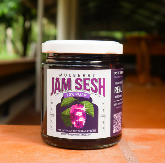 Mulberry Jam - Jam Sesh | 220 grams |  70% fruit | No refined sugar | All natural fruit spread | Sweetened with Jaggery