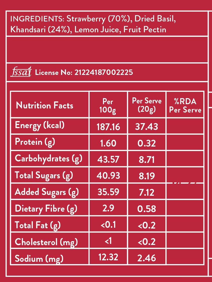 Strawberry Basil Spread - 200g