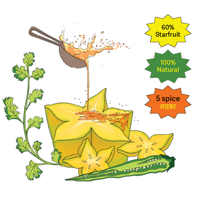 Starfruit Chutney – Chutney Buzz | 200 grams | 100% Natural & Vegan |Tangy & Spicy | No Refined Sugar | No Artificial Colours & Preservatives
