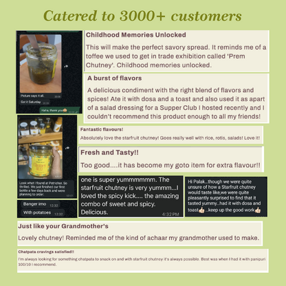 Starfruit Chutney – Chutney Buzz | 200 grams | 100% Natural & Vegan |Tangy & Spicy | No Refined Sugar | No Artificial Colours & Preservatives