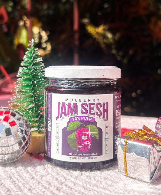 Mulberry Jam - Jam Sesh | 220 grams |  70% fruit | No refined sugar | All natural fruit spread | Sweetened with Jaggery